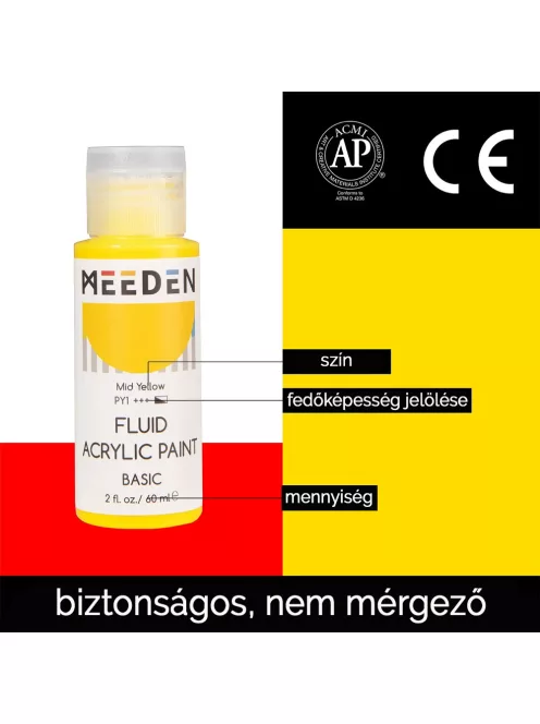 Set of liquid acrylic paints Meeden Fluid 6x60ml