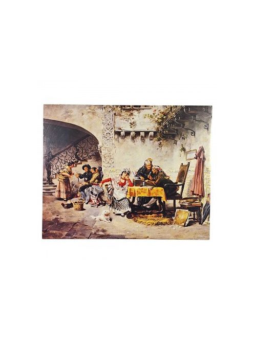 Festmény reprodukció 40x50cm – F. Perez, Courtyard Scene