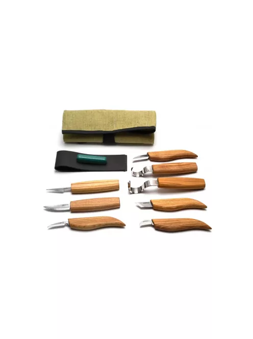 Wood carving set of 8 knives in a tool roll BeaverCraft
