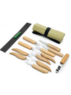 BeaverCraft 12-piece wood carving set in a rolling case