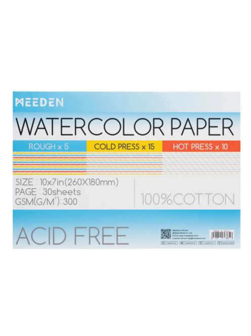 Teszt Akvarell tömb Meeden 100% pamut 18x26cm All Kinds