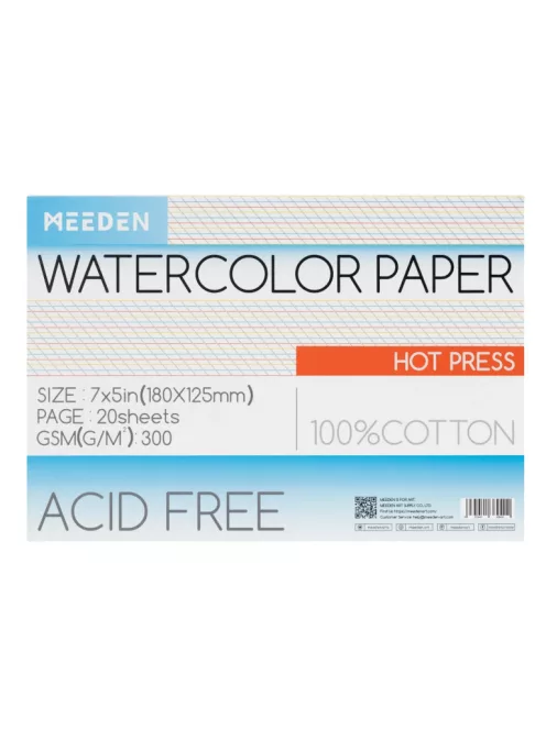 akvarell pad Meeden 100% Cotton 12.5x18cm Hot Pressed