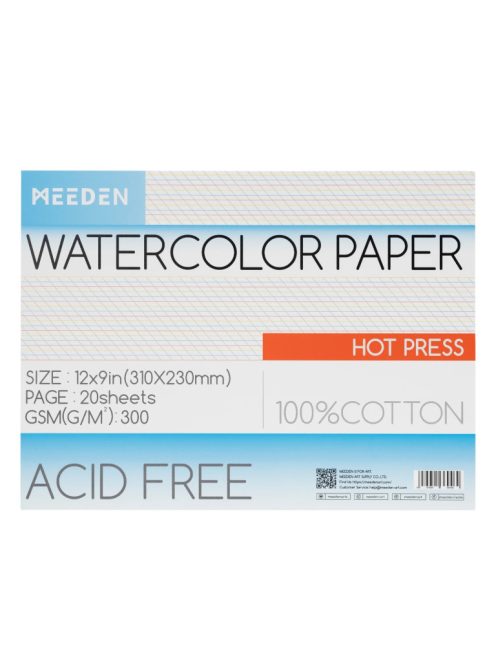 akvarell pad Meeden 100% Cotton 23x31cm Hot Pressed