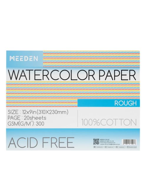 Akvarell tömb Meeden 100% pamut 23x31cm Rough