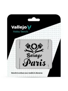Vallejo Modellező sablon – Vintage Garage Sign