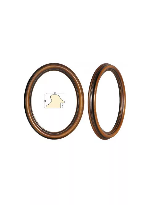 Masszív barna ovális keret - 24x30cm