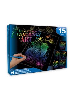 Képkarcoló válogatás készlet 6 képpel - Szivárványos - Nagyméretű 15 részes ajándékkészlet