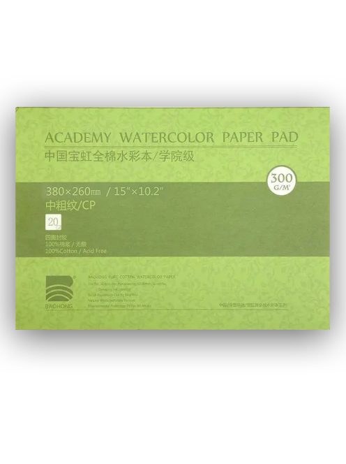 Akvarelltömb - Baohong Pure Cotton Cold Pressed Watercolor Paper Pad 380x260mm