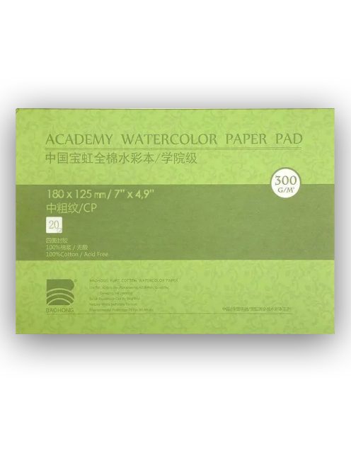 Akvarelltömb - Baohong Pure Cotton Cold Pressed Watercolor Paper Pad 180x125mm