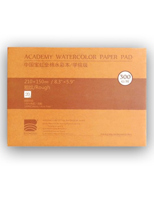 Akvarelltömb - Baohong Pure Cotton Rough Watercolor Paper Pad 380x260mm