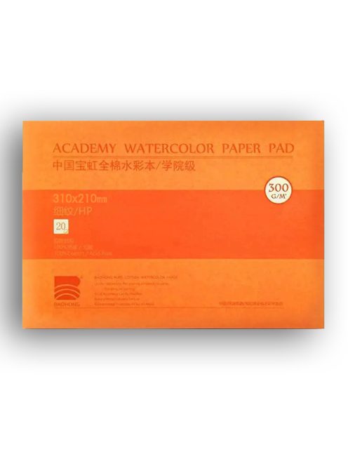 Akvarelltömb - Baohong Pure Cotton Hot Pressed Watercolor Paper Pad 310x210mm