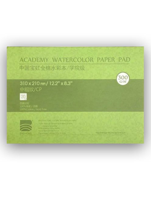 Akvarelltömb - Baohong Pure Cotton Cold Pressed Watercolor Paper Pad 310x210mm