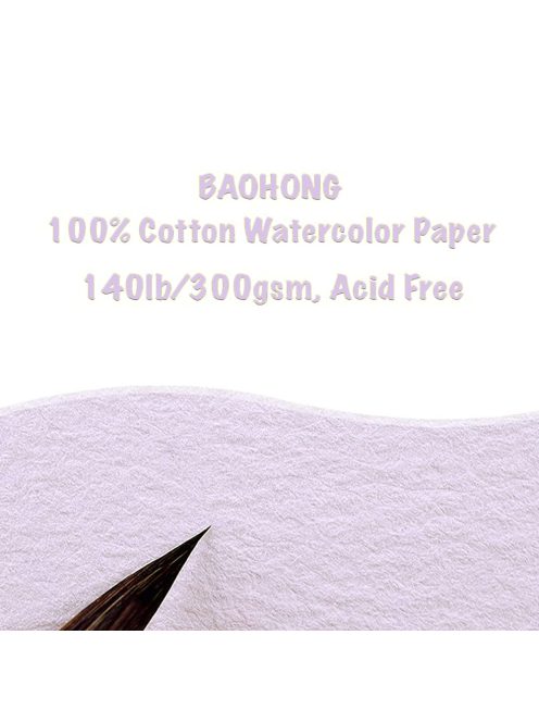Akvarelltömb - Baohong Pure Cotton Cold Pressed Watercolor Paper Pad - Érdes felületű - 310x210mm