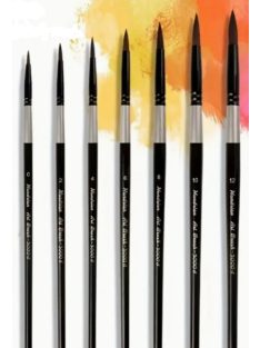   Hegyes kerek ecset akvarellhez, Mondrian 3000 - Kevert szőrű: Mókuszőr és Black Taklon szálak vegyesen - 0-ás méret