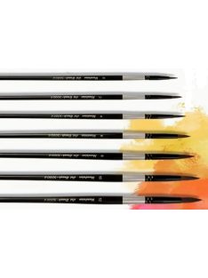   Hegyes kerek ecsetkészlet akvarellhez, Mondrian 3000 sorozat - Kevert szőrű: Mókuszőr és Black Taklon szálak vegyesen - 7 db-os szett