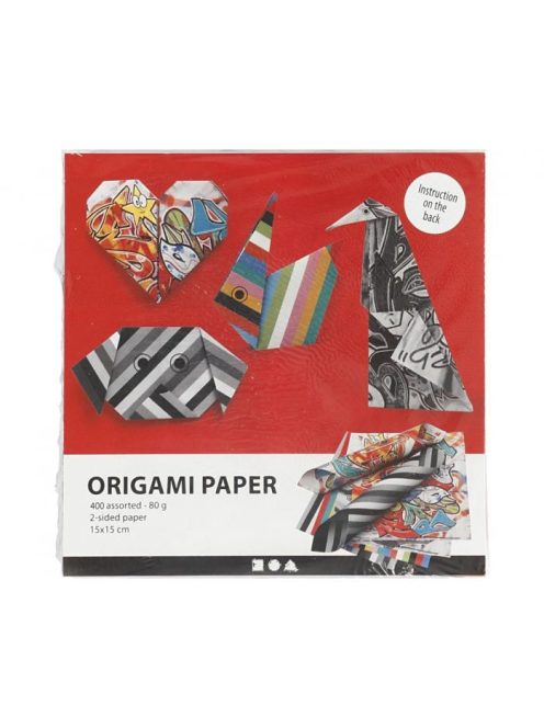 Origami papír - Graffiti mintás, 4 féle minta