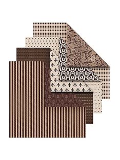   Origami papír - Oslo, barna árnyalatok, egyik oldalan geometrikus mintákkal