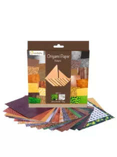   Origami papír - Design papíros hajtogató készlet, 20x20cm, 60 lap - Természetes minták