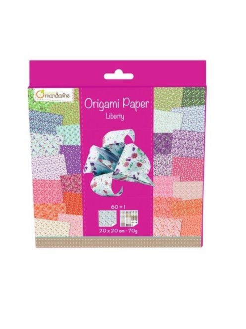 Origami papír - 60 lapos hajtogató készlet 20x20 cm - Virágos boldogság