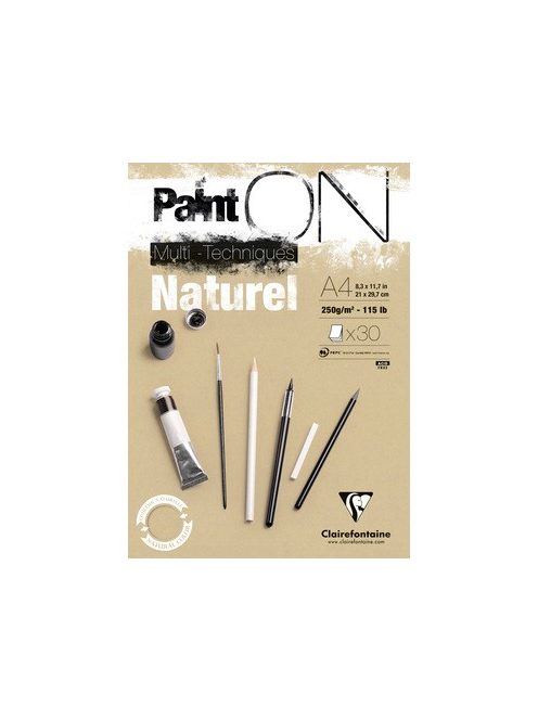 PaintON Kraft rajztömb, enyhén szemcsés papír, vegyes technikákhoz 250 g/m2 30 ív A4