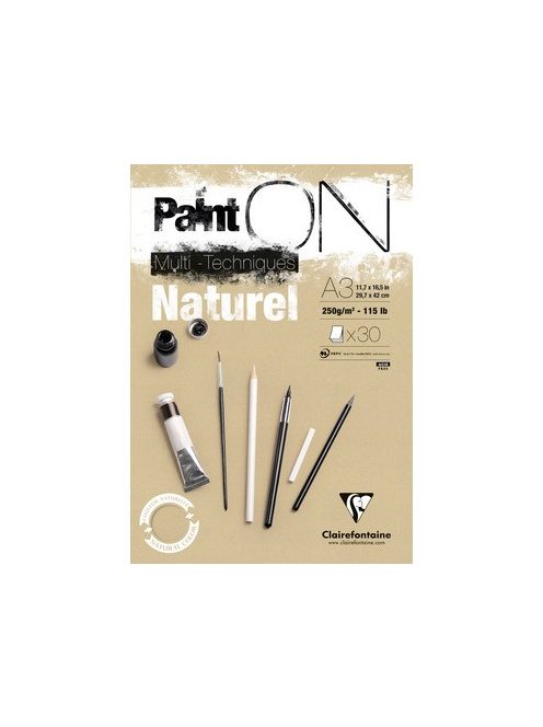 PaintON Kraft rajztömb, enyhén szemcsés papír, vegyes technikákhoz 250 g/m2 30 ív A3