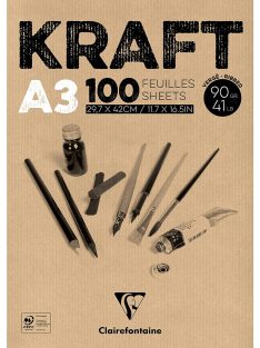 PaintON rajztömb, natúr Kraft papír, vegyes technikákhoz 90 g/m2 100 ív A3