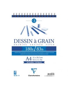 Clairefontaine rajztömb, szemcsés papír, felül spirálozott 180 g/m2 30 lap A4