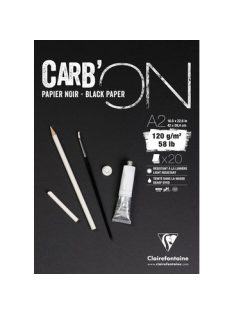   CARB'ON fekete rajztömb, anyagában színezett, finom szemcsés, fejragasztott 120 g/m2 20 ív - A2
