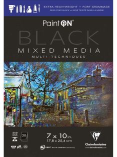   Clairefontaine PaintON rajztömb Fekete, vegyes technikákhoz 250 g/m2 20 lap 17,5 x 25 cm