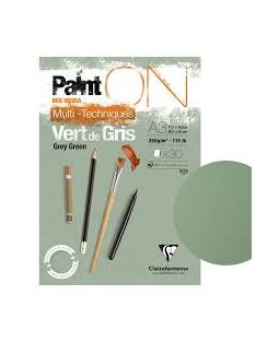 PaintON rajztömb, zöldes szürke színű, enyhén szemcsés papír, vegyes technikákhoz 250 gr A3