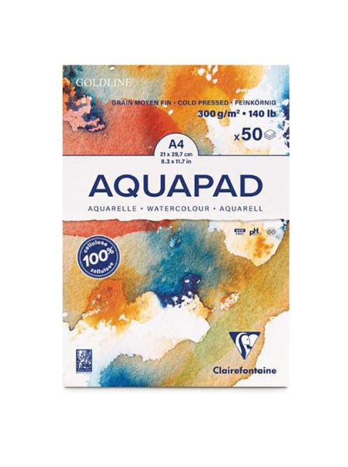 Clairefontaine Aquapad Goldline akvarelltömb - 300 g/m2 52 ív , A4