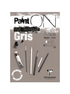 PaintON rajztömb, szürke színű, enyhén szemcsés papír, vegyes technikákhoz 250 gr A3