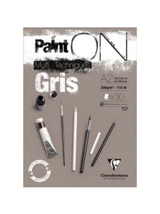 PaintON rajztömb, szürke színű, enyhén szemcsés papír, vegyes technikákhoz 250 gr A2