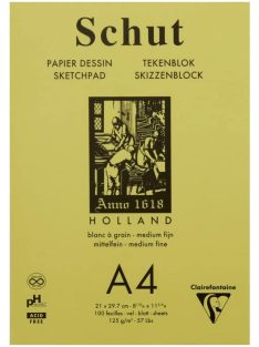   Clairefontaine Schut skicctömb, enyhén szemcsés, fehér színű, 125 gr 100 ív A4