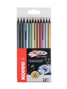 Színes ceruza készlet, háromszögletű, KORES "Ko...