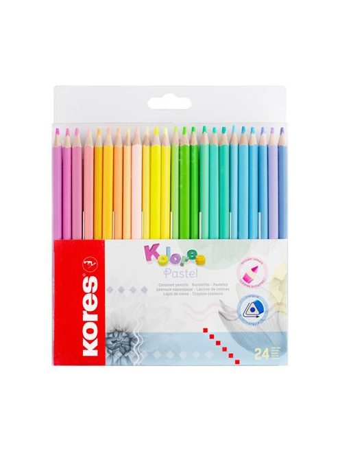 Színes ceruza készlet, háromszögletű, KORES "Ko...