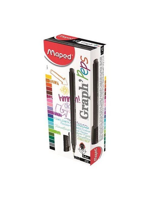 Tűfilc, 0,4 mm, MAPED "Graph'Peps", fekete