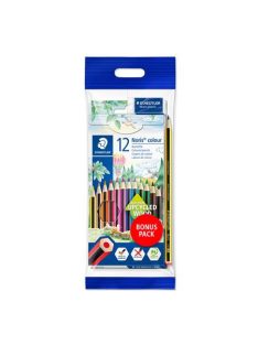 Színes ceruza készlet, hatszögletű, ajándék gra...