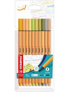 Tűfilc készlet, 0,4 mm, STABILO "Point 88", 10...