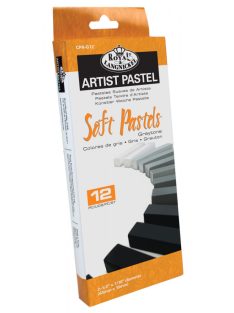 Porpasztell kréta készlet, 12 db-os - Szürke árnyalatok - A fehértől a feketéig