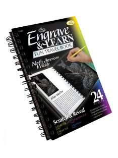 Kreatív hobby - Képkarcoló könyv, 12 különböző képpel, karctűvel - 15x20 cm - Album formátum - Ameri