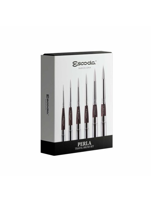 Ecset - Escoda 1243 Perla 6 Set - szintetikus ecset szett, utazó készlet, összecsukható