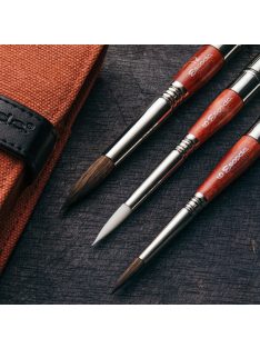 Escoda 1270 Red Set - szintetikus ecset szett, utazó készlet, összecsukható