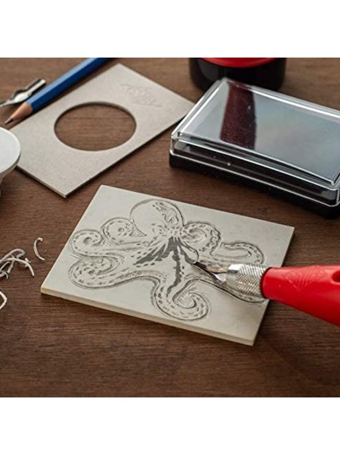 Művészlinókészlet - ESSDEE Lino Cutter and Stamp Carving Kit - 10 késsel és 5 körlinóval