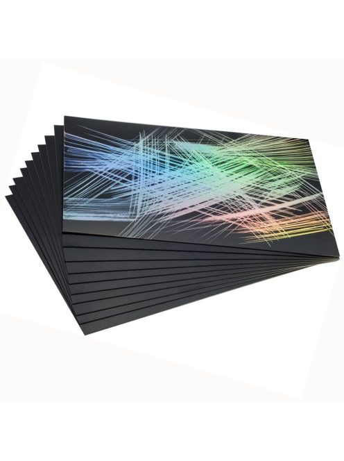 Karcfólia csomag, üres, szivárványos - ESSDEE 10 Rainbow Foil 229x152mm