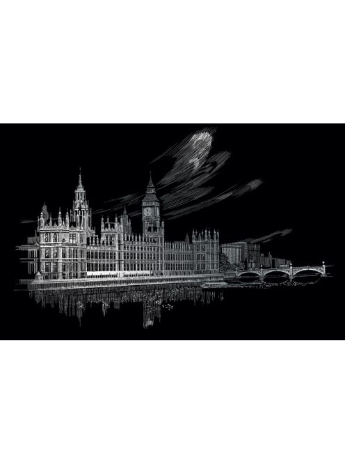 Kreatív hobby - Karckép készlet, 36x28 cm - London, Big Ben