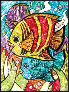 Kreatív hobby - Üvegmatrica kifestő - Trópusi hal