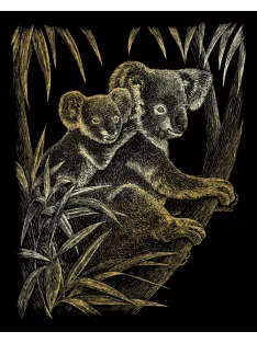 Kreatív hobby - Képkarc készlet - Arany - Koala