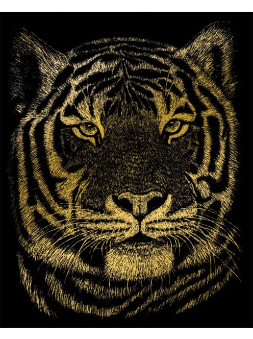 Kreatív hobby - Képkarc készlet - Arany - Bengáli tigris