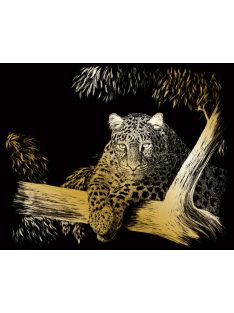 Kreatív hobby - Képkarc készlet - Arany - Leopárd